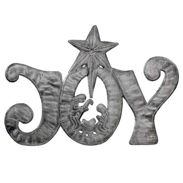 GCDS-Croix des Bouquets Metal Wall Art JOY Metal Art with Nativity Scene (11" x 8") - Croix des Bouquets (H)
